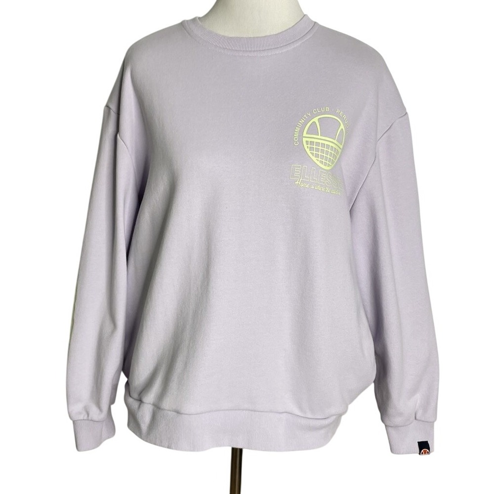 Ellesse Community Club Oversized Crewneck Sweatshirt Lilac Purple Small